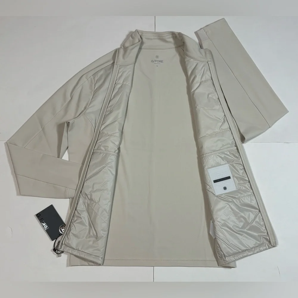 G/FORE Hybrid Performance Full Zip Stretch Nylon Golf Jacket pocket Stone size M